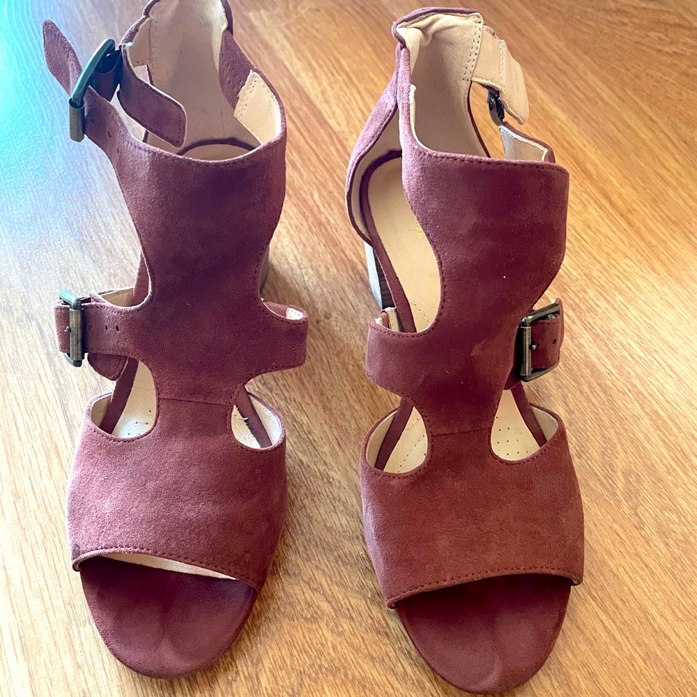 Suede summer heels